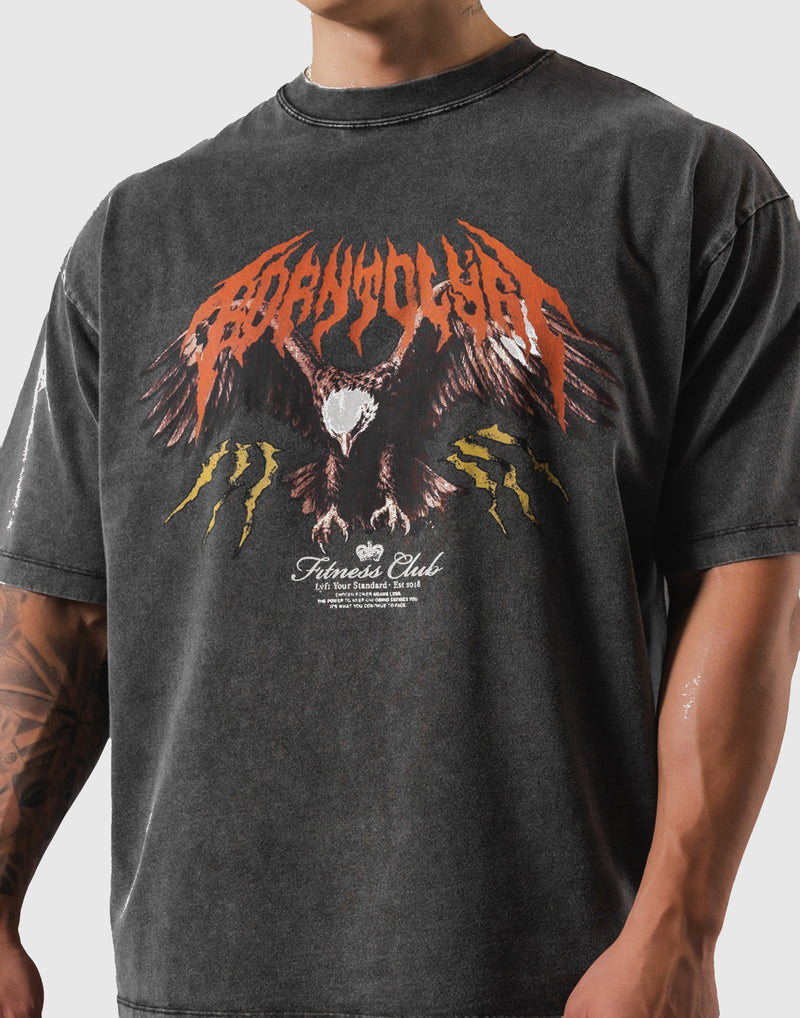 Eagle Graphic Vintage Big T-Shirt - Black – LÝFT