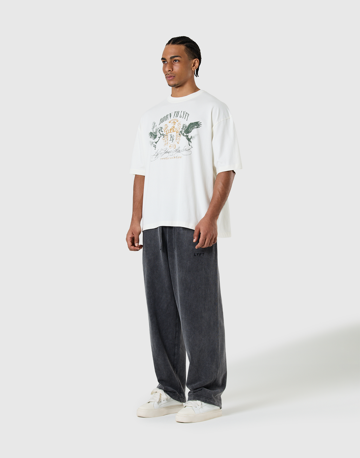 Pegasus Emblem Graphic Vintage Big T-Shirt - Ivory