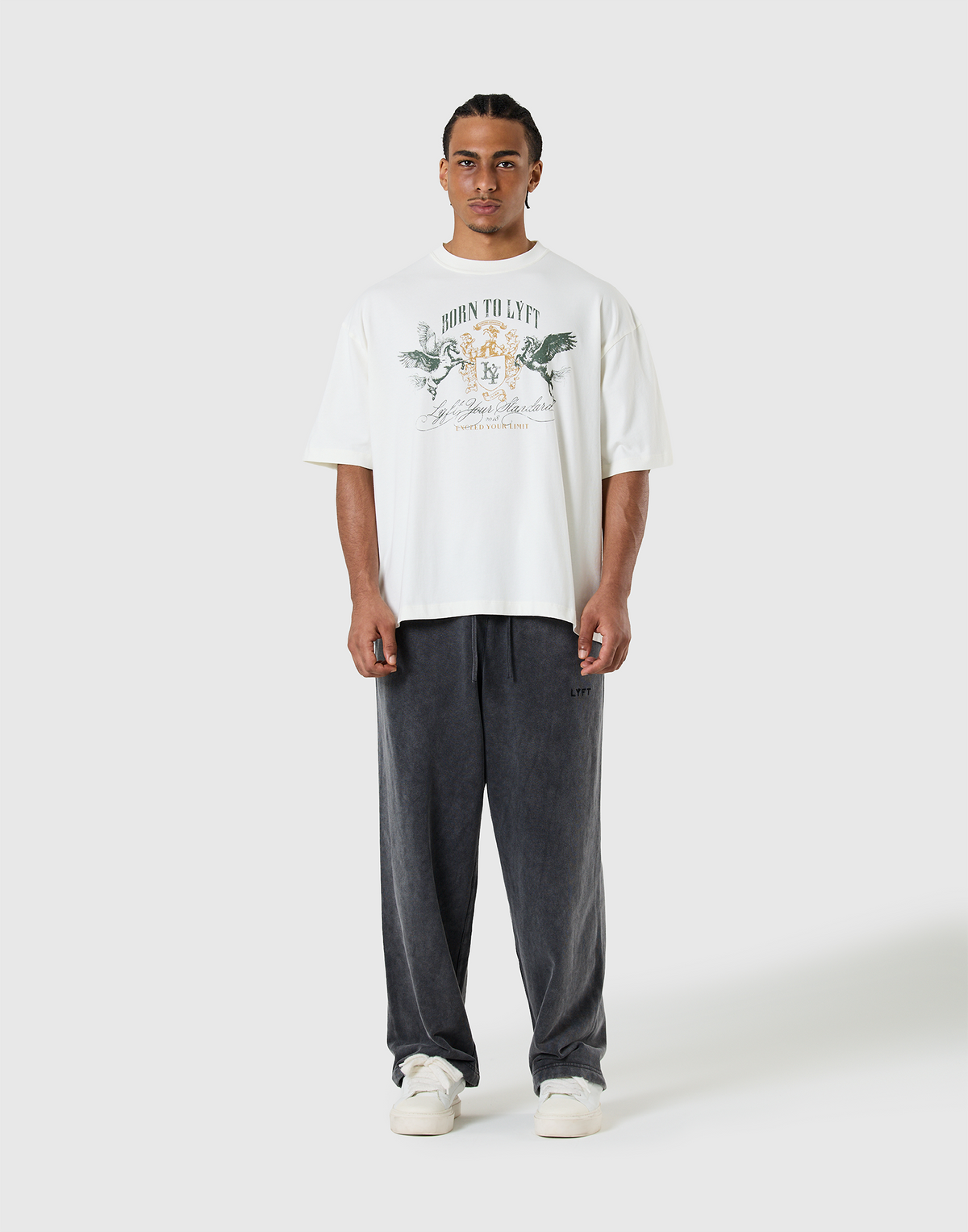 Pegasus Emblem Graphic Vintage Big T-Shirt - Ivory