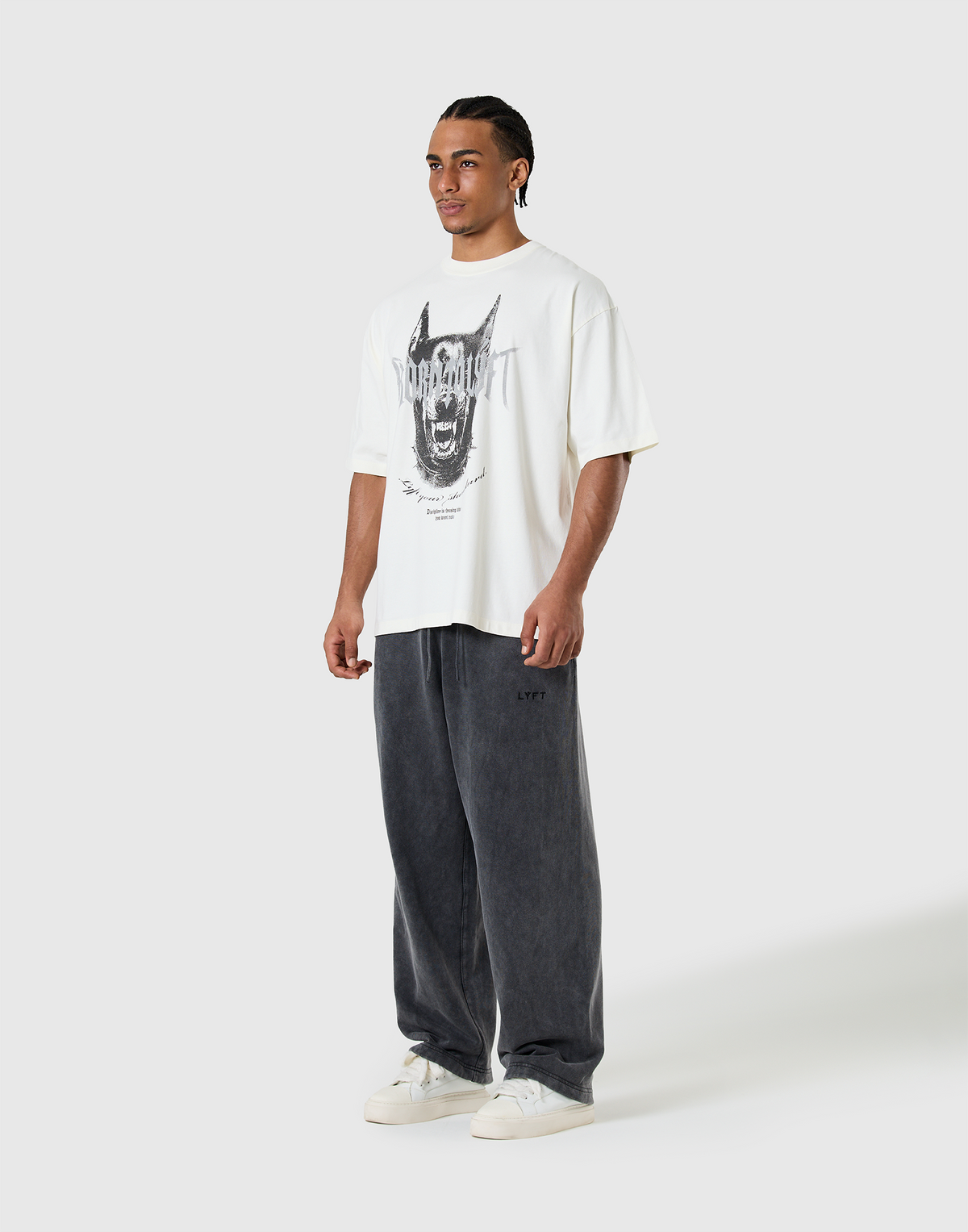 Doberman Metal Logo Vintage Big T-Shirt - Ivory