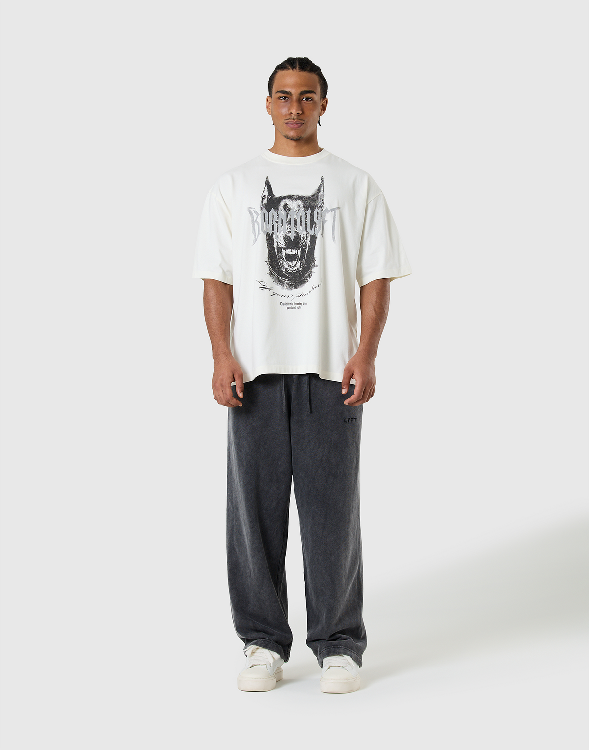 Doberman Metal Logo Vintage Big T-Shirt - Ivory