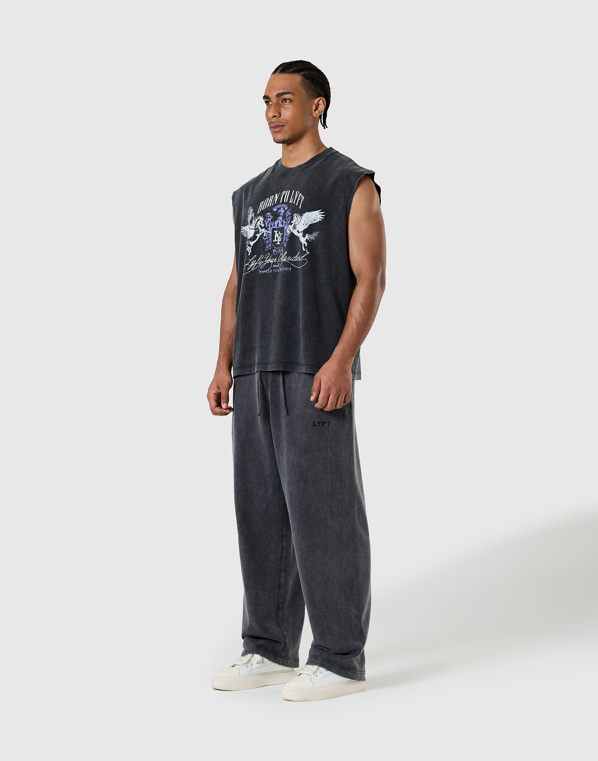 Pegasus Emblem Graphic Vintage Tanktop - Black