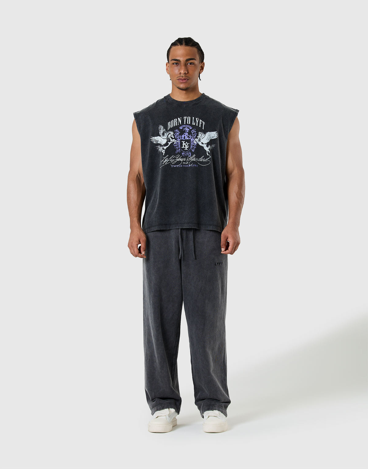 Pegasus Emblem Graphic Vintage Tanktop - Black