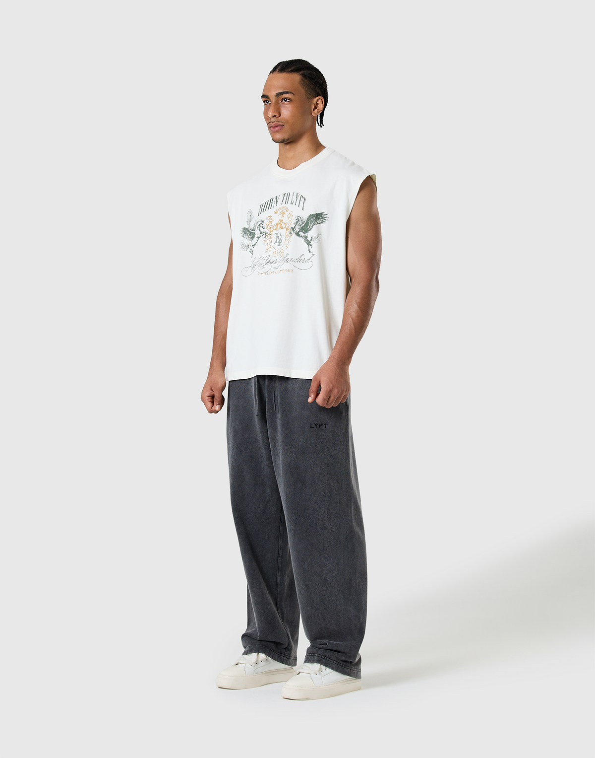 Pegasus Emblem Graphic Vintage Tanktop - Ivory