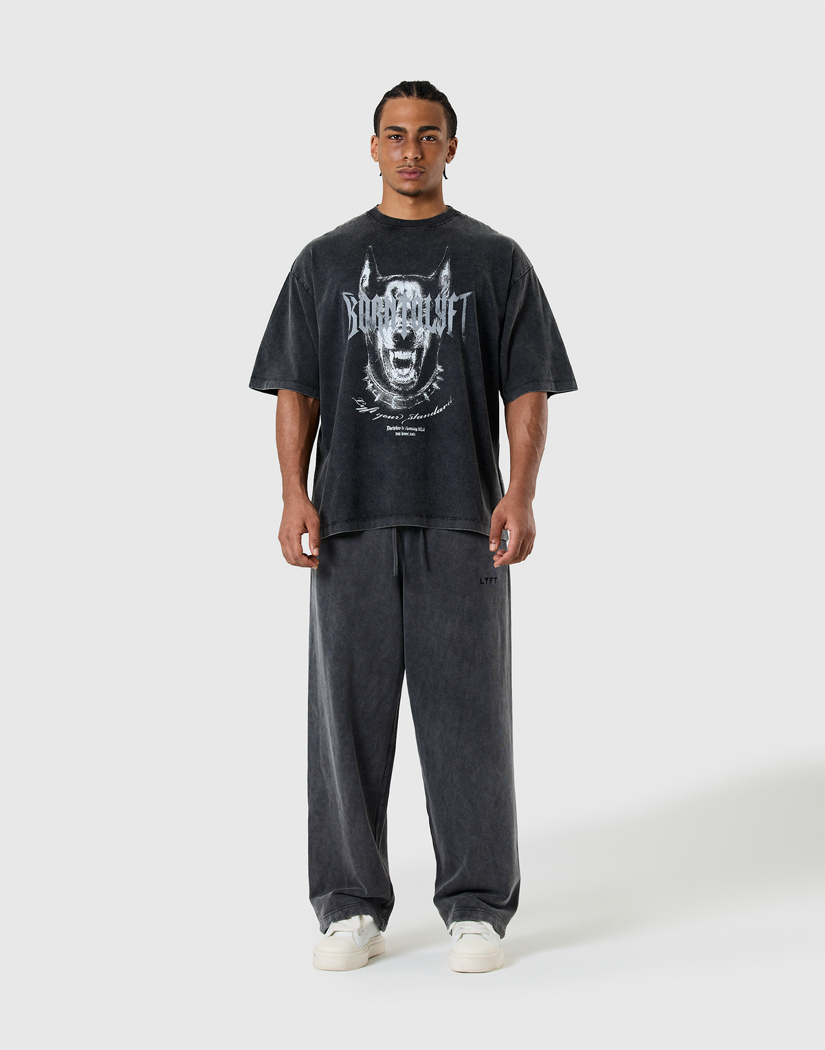 Doberman Metal Logo Vintage Big T-Shirt - Black