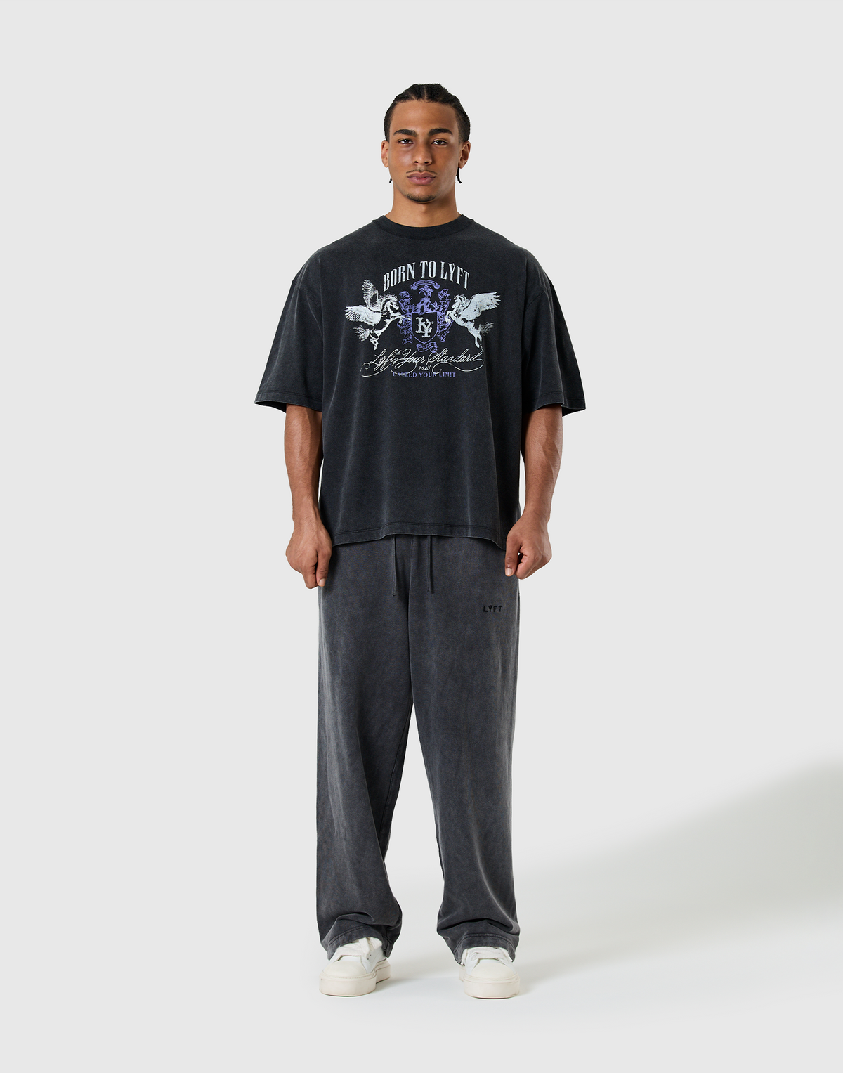 Pegasus Emblem Graphic Vintage Big T-Shirt - Black