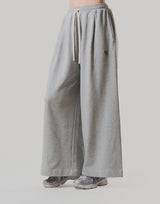 Double Pleat Wide Sweatpants - Grey