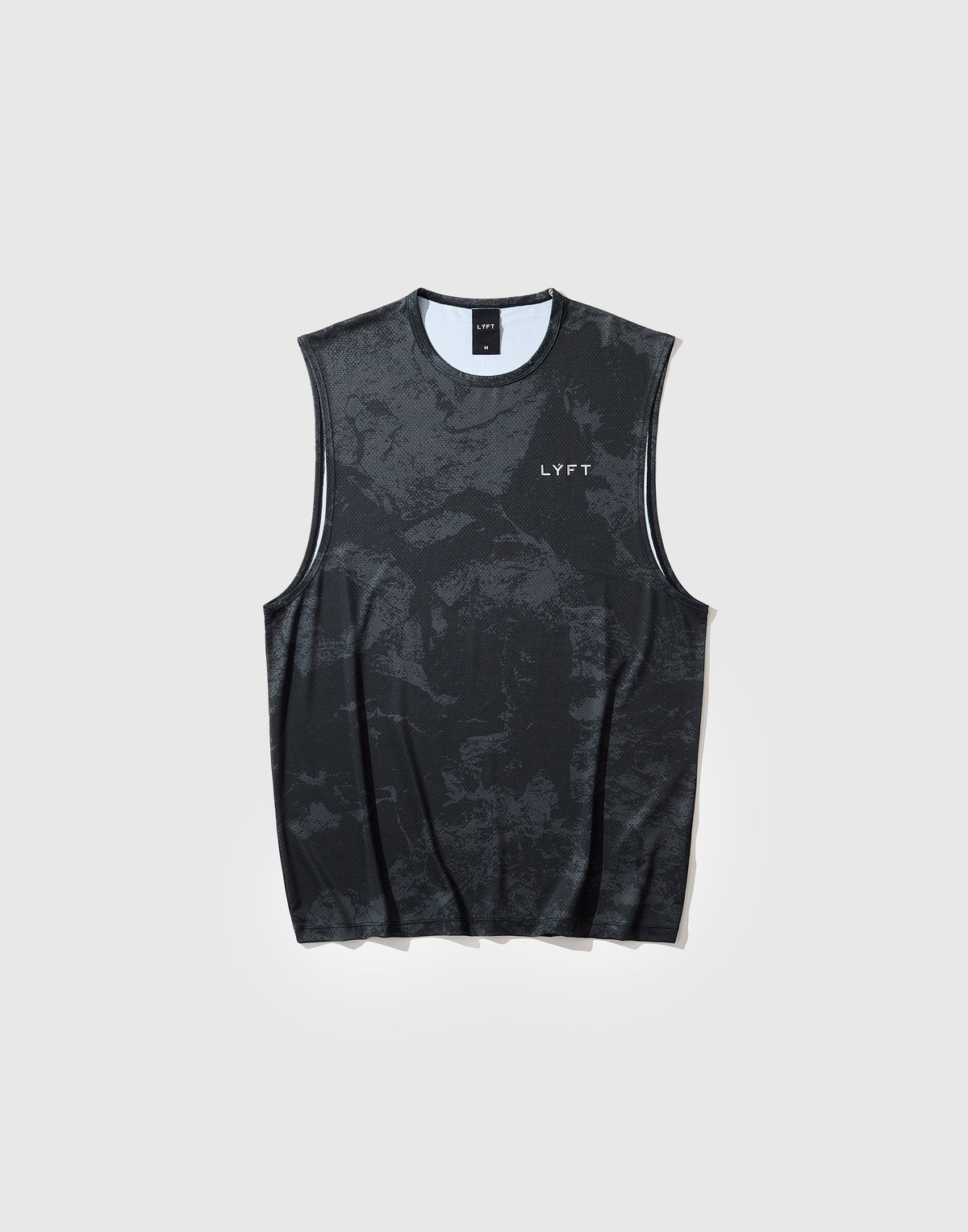 Camouflage Pattern Stretch Mesh Tanktop - Black