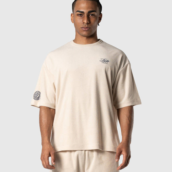 Cursive LÝFT Logo Pile Big T-Shirt - Ivory