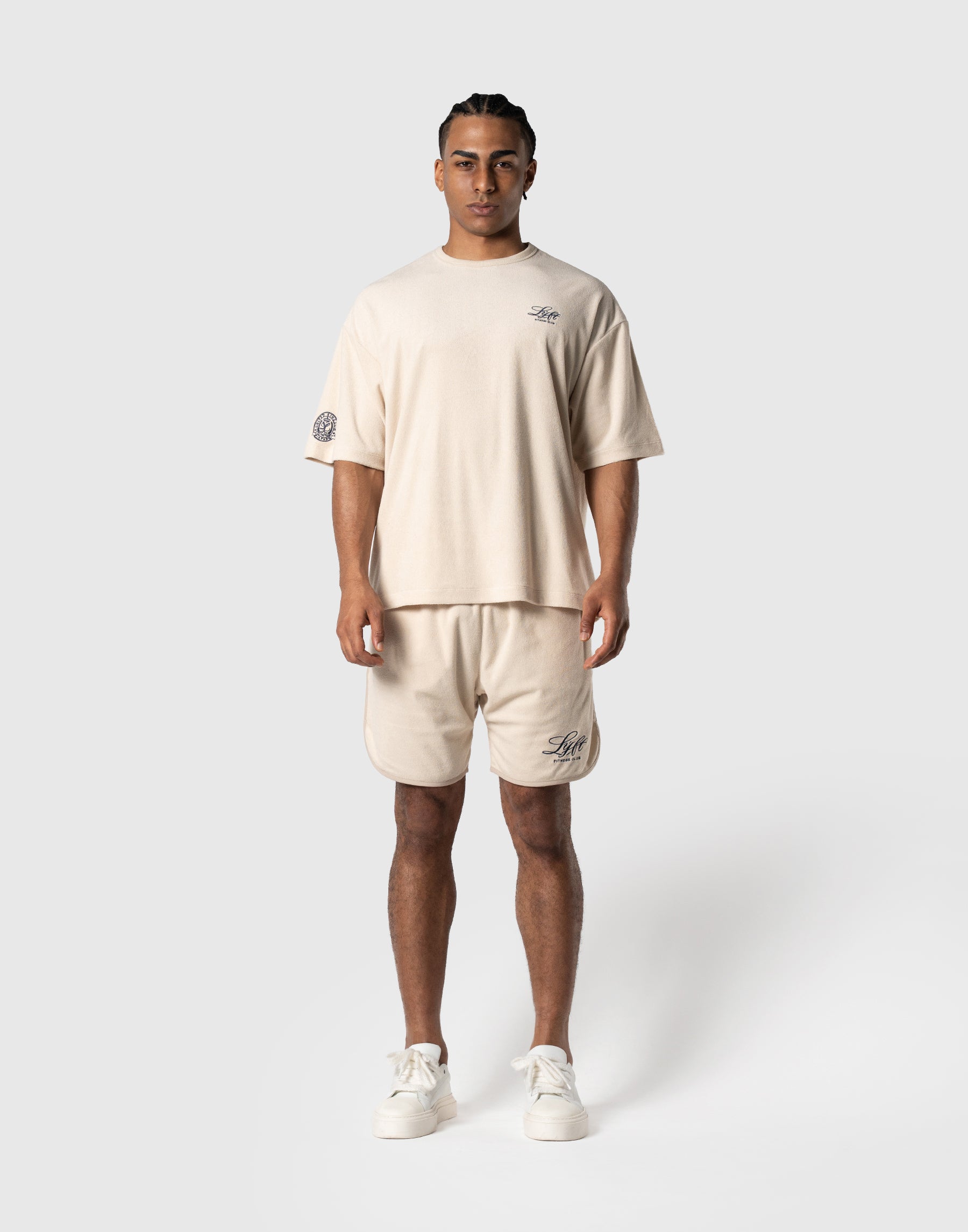 Cursive LÝFT Logo Pile Big T-Shirt - Ivory