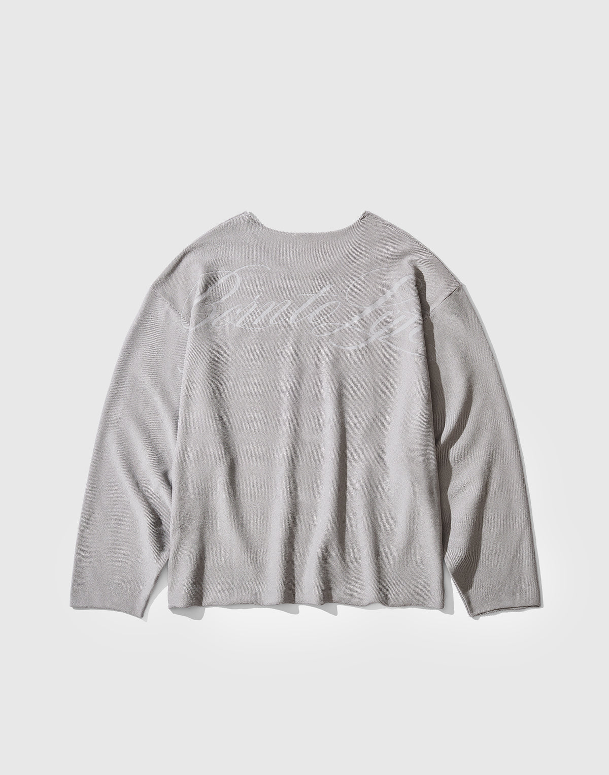 Script Logo Cut-Off Sweat Long Sleeve T-Shirt - Grey