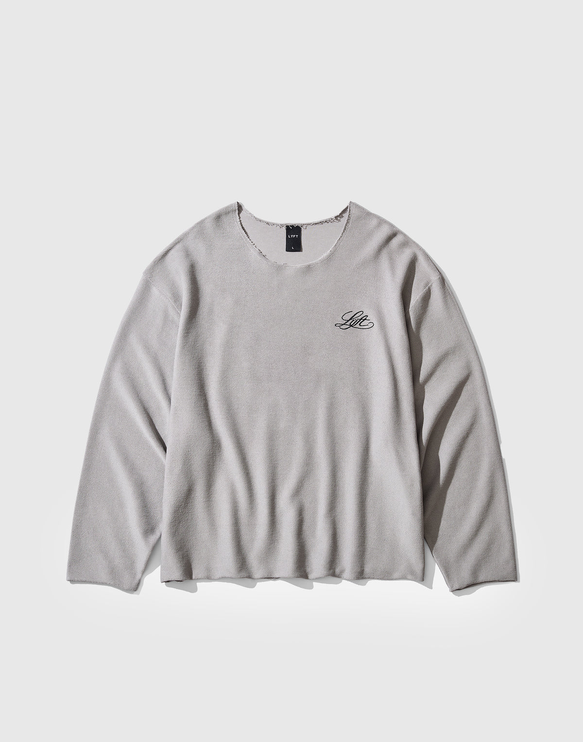 Script Logo Cut-Off Sweat Long Sleeve T-Shirt - Grey