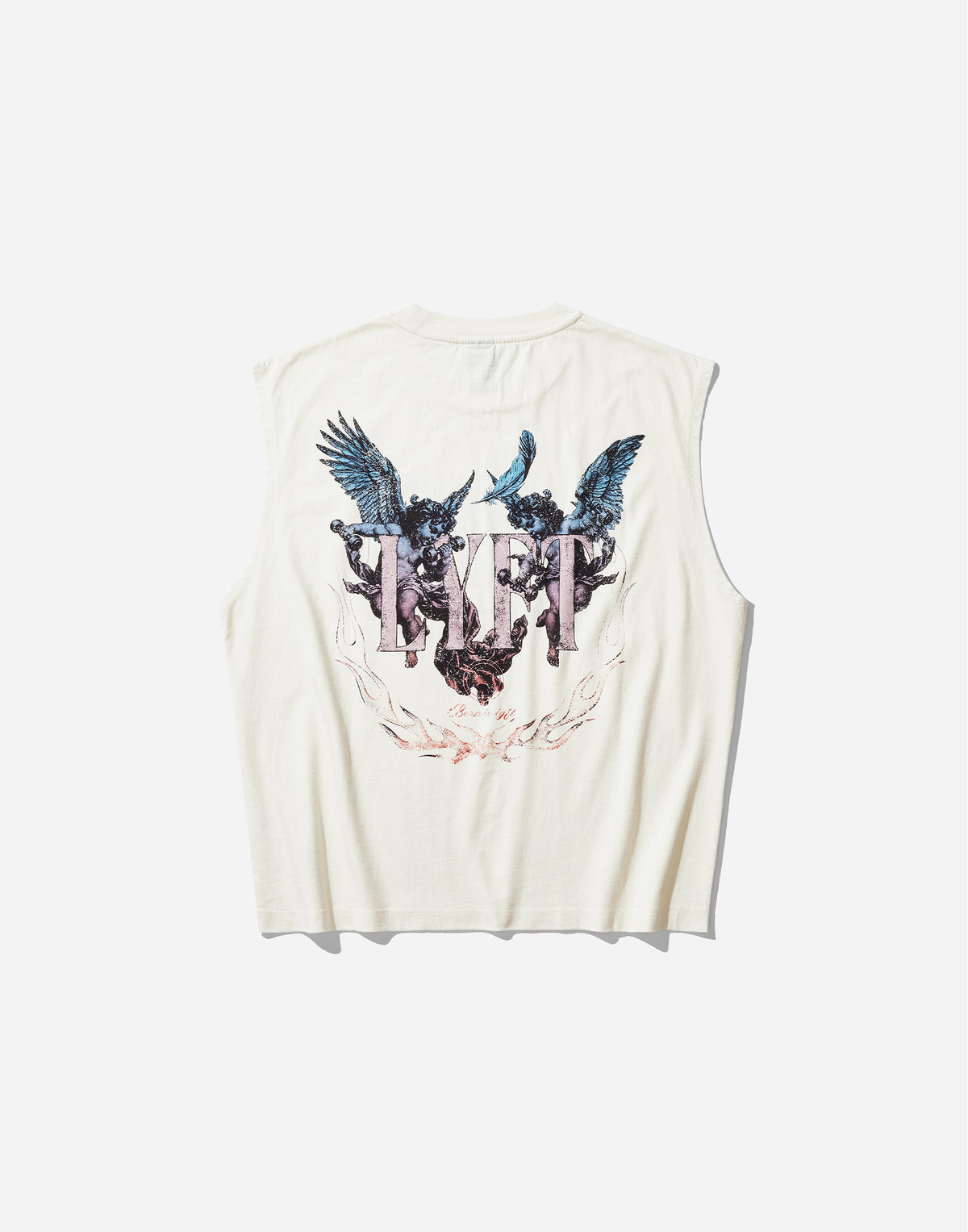 Angel Graphic Vintage Big T-Shirt - Ivory