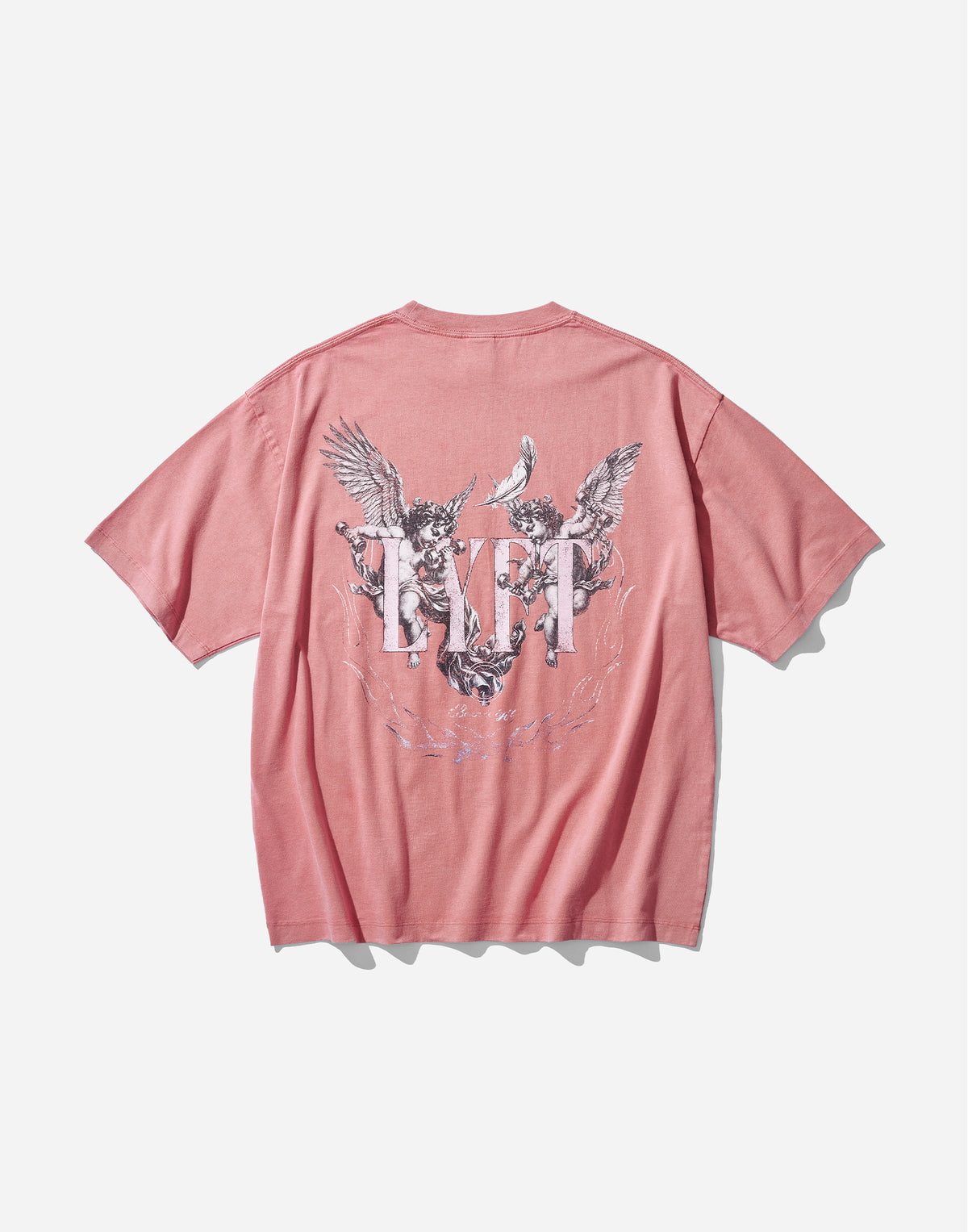Angel Graphic Vintage Big T-Shirt - Pink