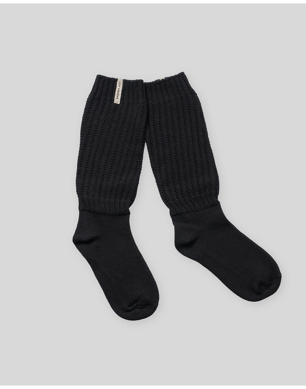Thick Knit Loose Socks - Black