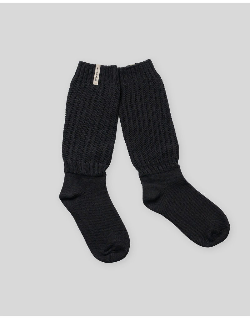 Thick Knit Loose Socks - Black
