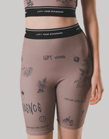 LÝFT Graffiti Short Leggings - Beige