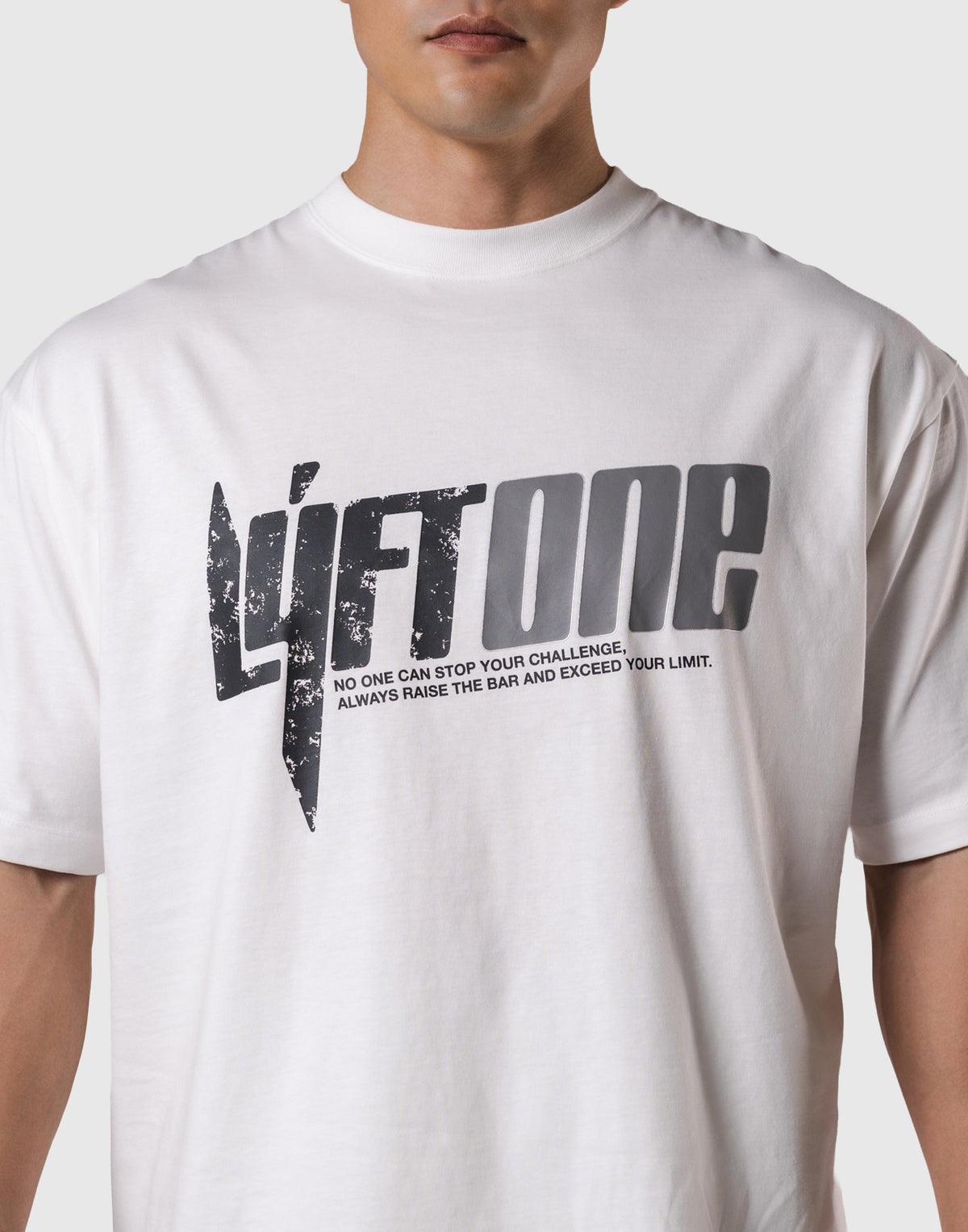 LÝFT ONE Graphic Big T-Shirt - White