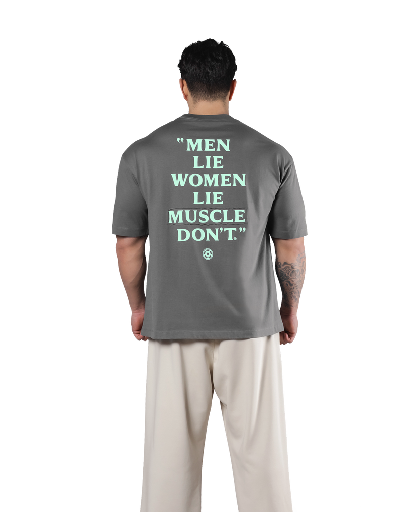 Back Message Big T-Shirt - D.Grey