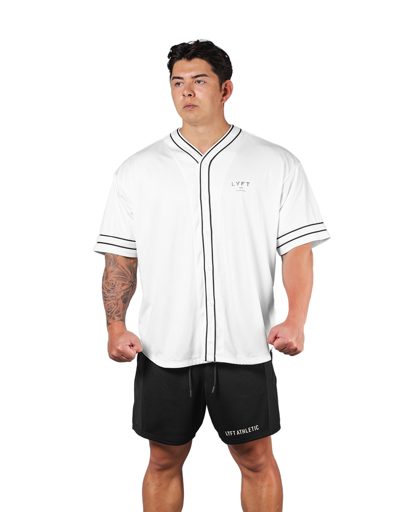 LÝFT Mesh Baseball Shirt - Ivory LÝFT Mesh Baseball Shirt - Ivory
