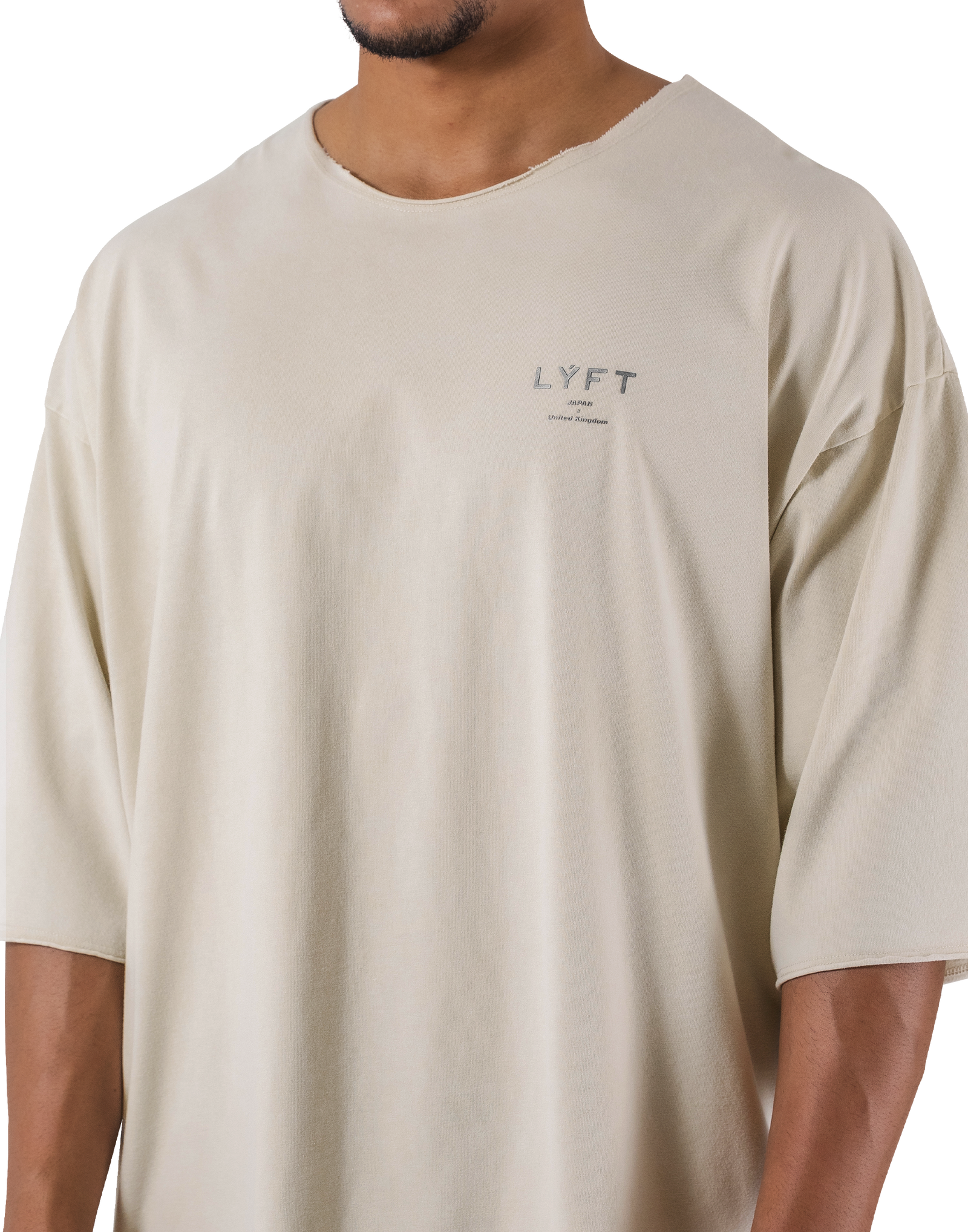 One Point Cut-Off Vintage Extra Big T-Shirt - IVory – LÝFT