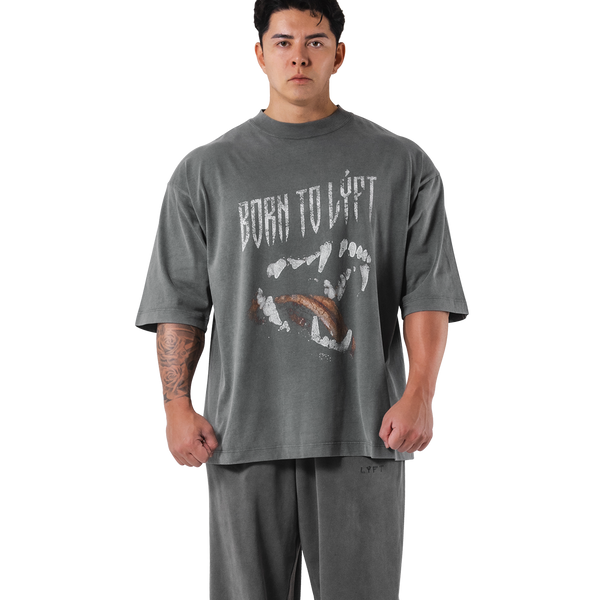 Fang Graphic Vintage Extra Big T-Shirt - D.Grey – LÝFT Fang Graphic Vintage Extra Big T-Shirt - D.Grey – LÝFT