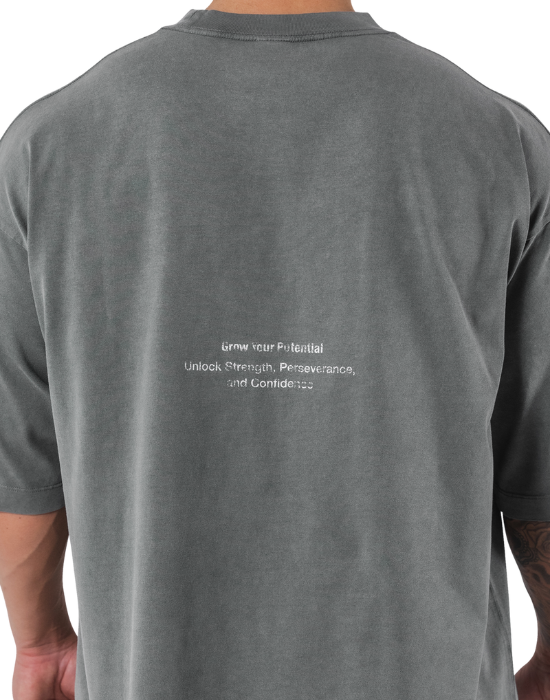 Fang Graphic Vintage Extra Big T-Shirt - D.Grey – LÝFT Fang Graphic Vintage Extra Big T-Shirt - D.Grey – LÝFT