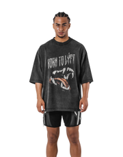 Fang Graphic Vintage Extra Big T-Shirt - D.Grey – LÝFT Fang Graphic Vintage Extra Big T-Shirt - D.Grey – LÝFT