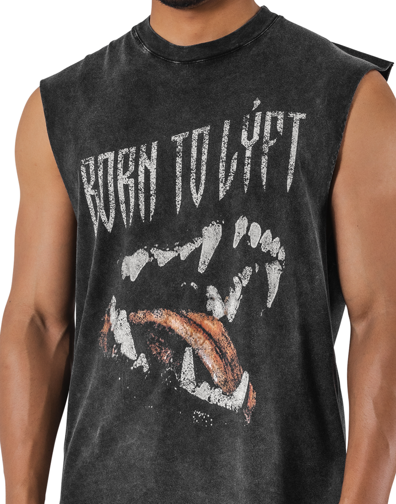 Fang Graphic Vintage Tanktop - Black – LÝFT Fang Graphic Vintage Tanktop - Black – LÝFT