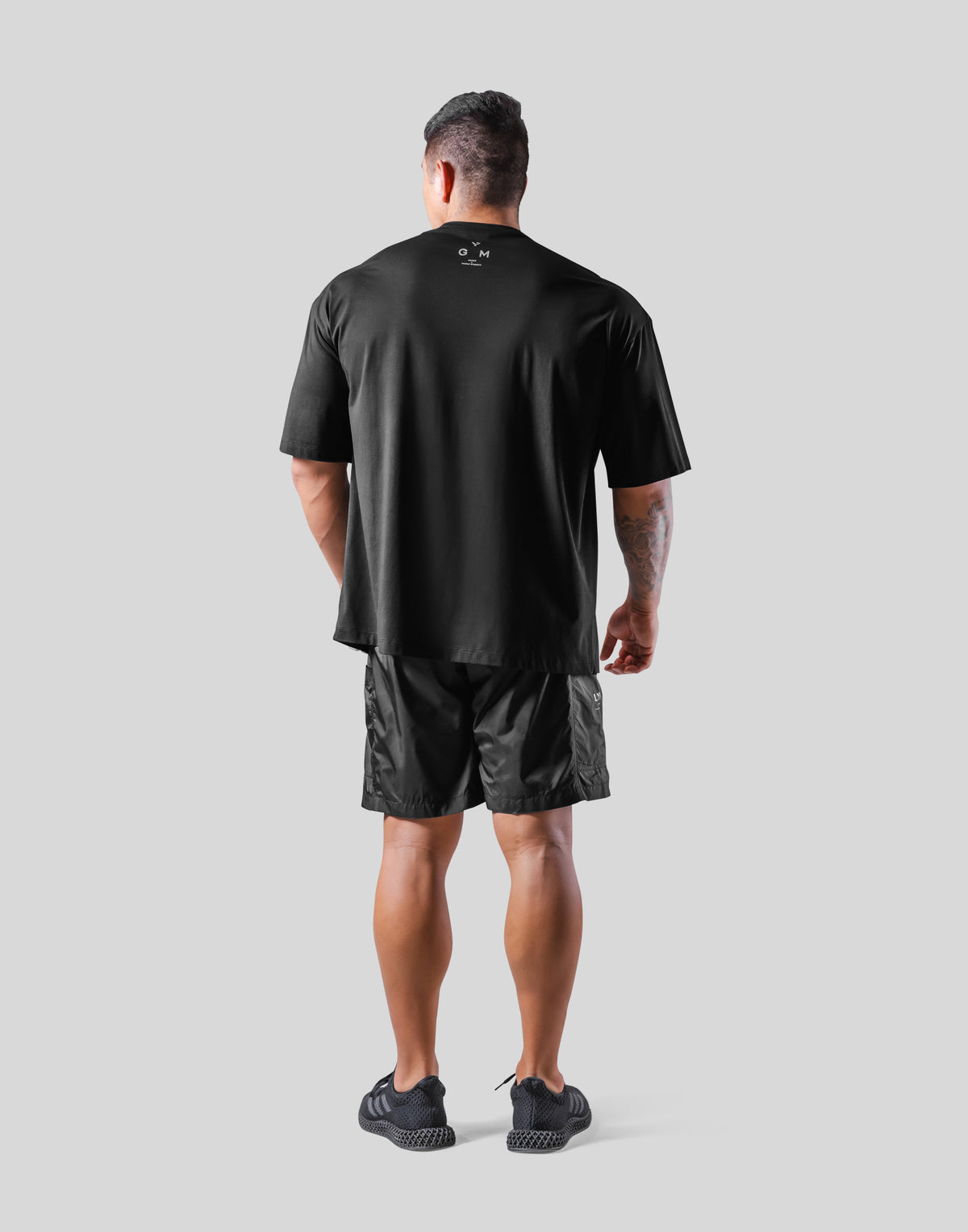 One Point Logo Stretch Big T-Shirt - Black