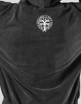 College Logo Vintage Sweat Hoodie - Black