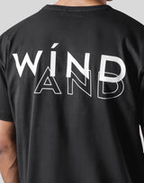【良デザイン】WIND AND SEA 袖配色 両面ロゴ サーフ XL Tシャツ