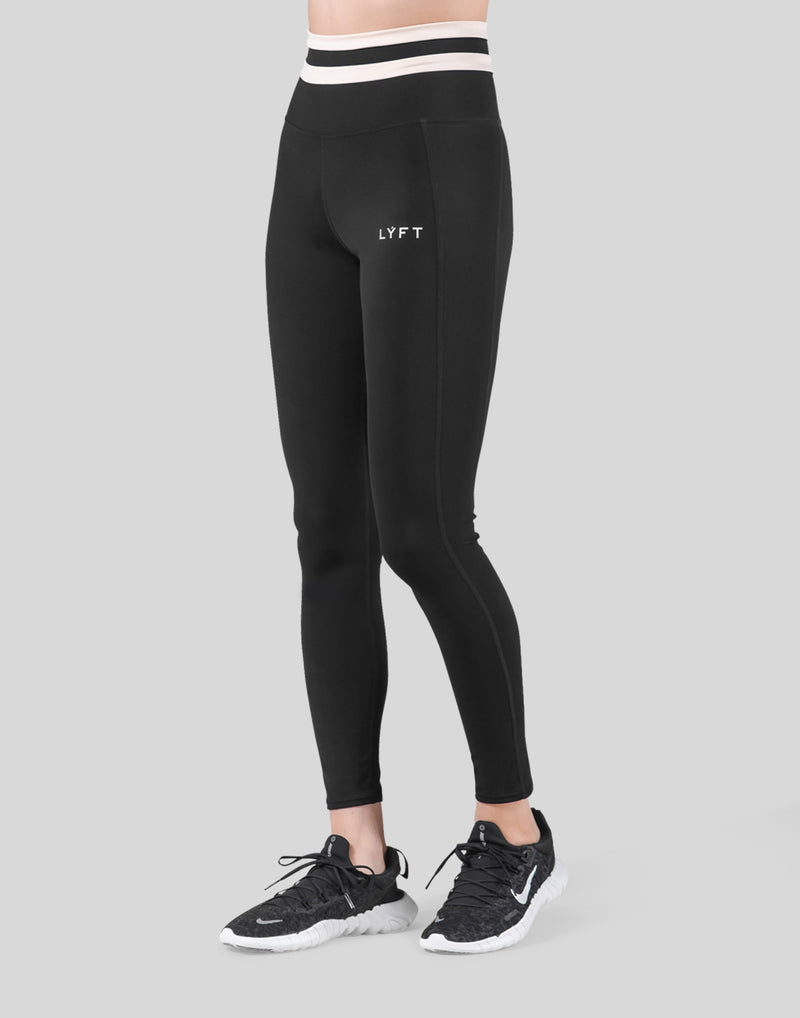 Stripe High Rise Leggings - Black