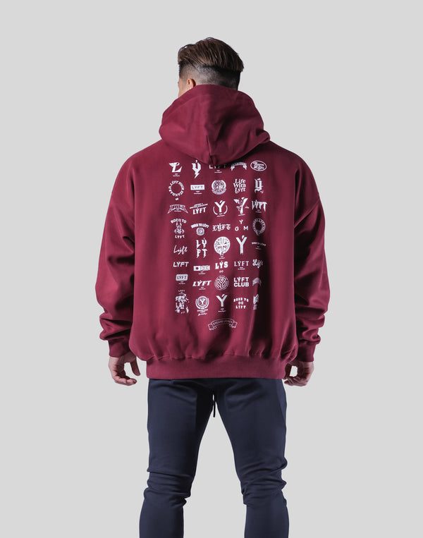 Heritage Logo Oversize Sweat Hoodie - Red