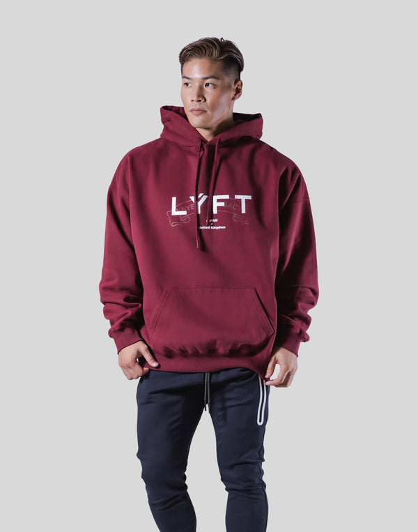 Heritage Logo Oversize Sweat Hoodie - Red