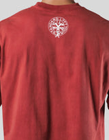 College Logo Vintage Extra Big T-Shirt - Red