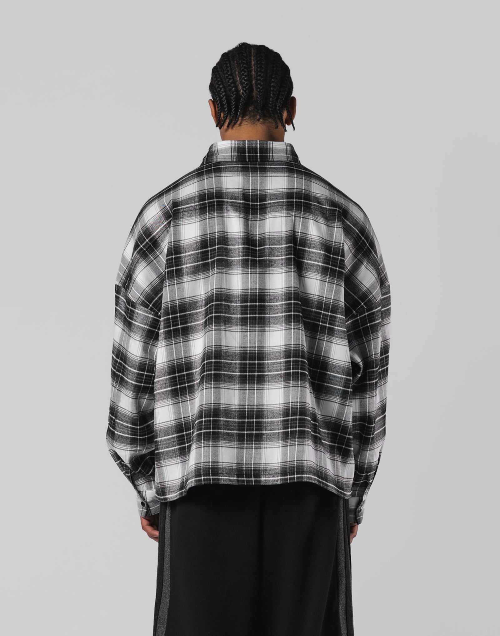 Script Logo Oversize Check Shirt - Black – LÝFT