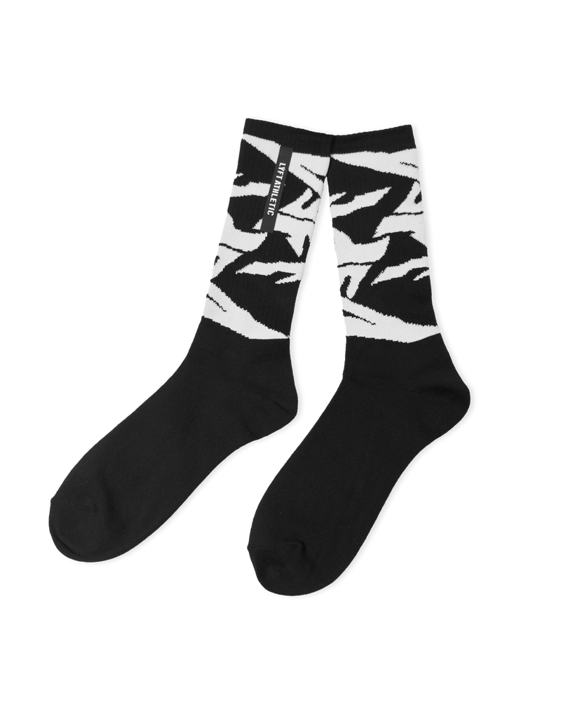Faded Graphic Socks - Black