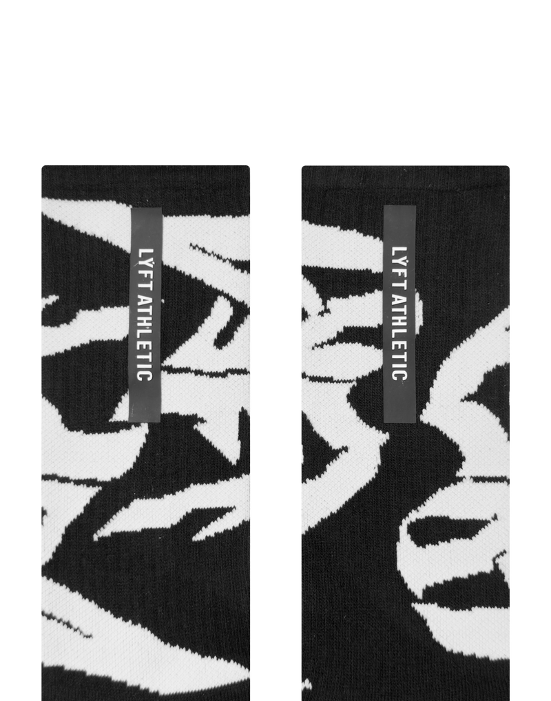 Faded Graphic Socks - Black