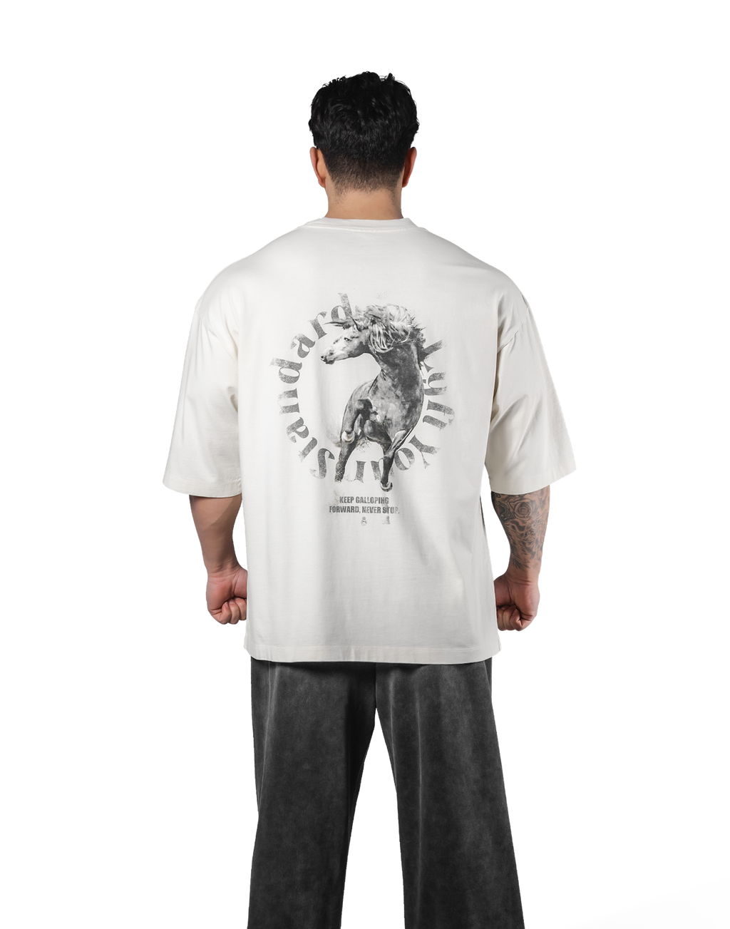 Horse Graphic Vintage Extra Big T-Shirt - Ivory – LÝFT