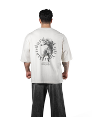 Horse Graphic Vintage Extra Big T-Shirt - Ivory