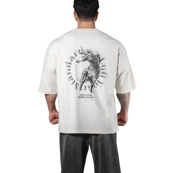 Horse Graphic Vintage Extra Big T-Shirt - Ivory – LÝFT