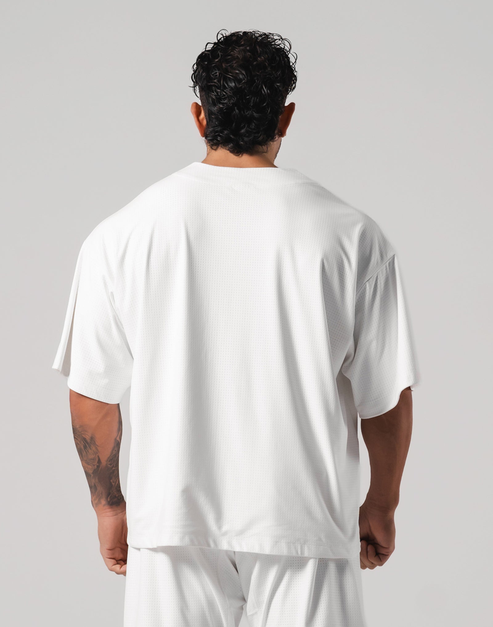 Script Logo Mesh Baseball Shirt - White – LÝFT