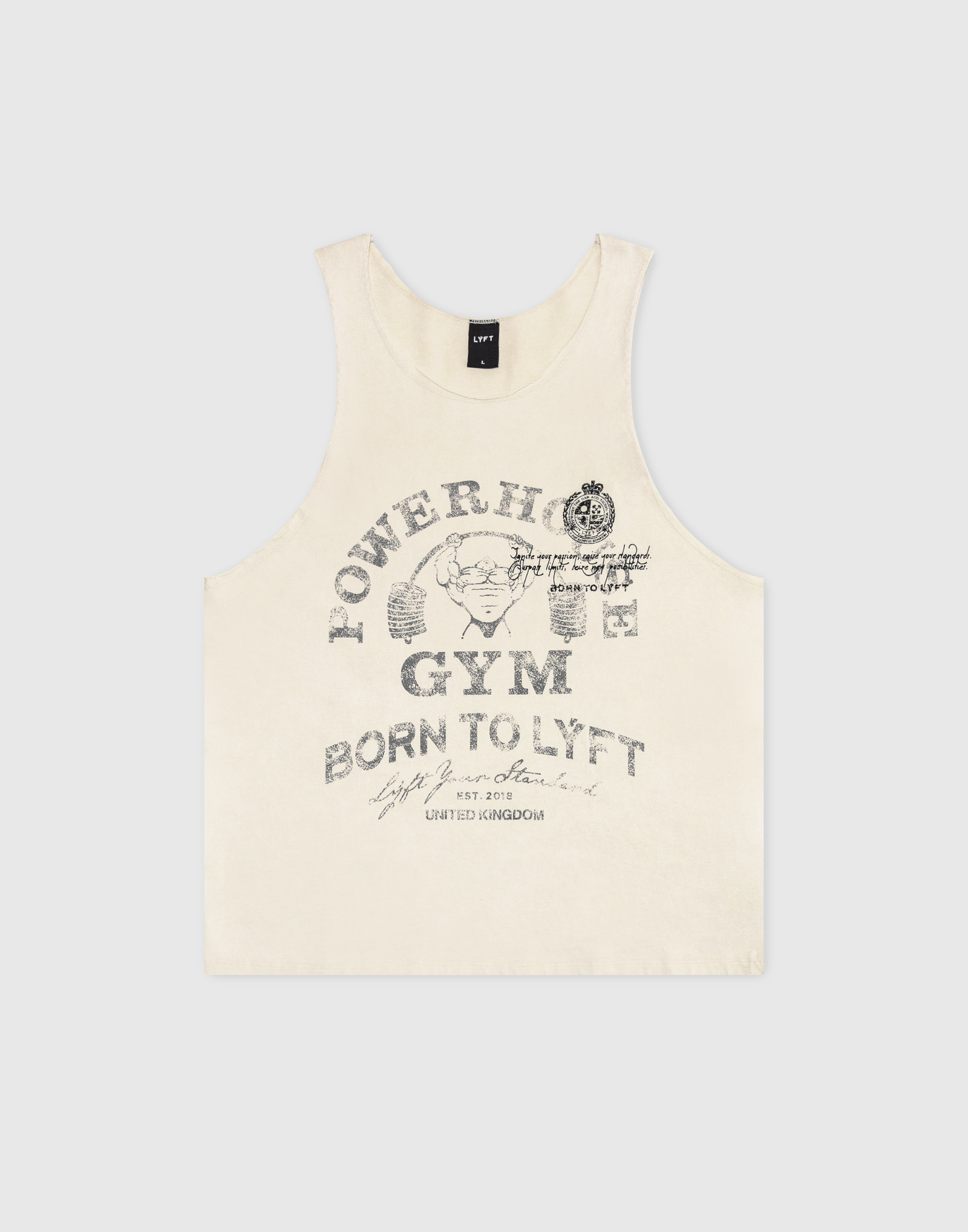 LÝFT × Power House Gym Vintage Relax Tanktop - Ivory