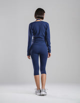 Comfortable Slim Wrap Top - Navy