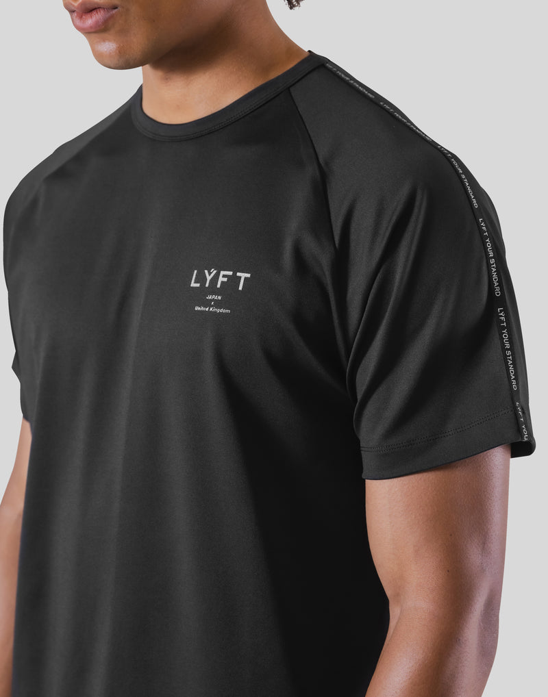 Logo Line Stretch T-Shirt - Black