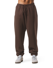 Relax Fit Loose Sweat Pants - Brown