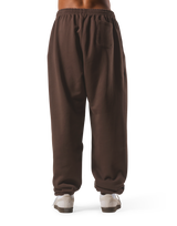 Relax Fit Loose Sweat Pants - Brown