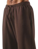 Relax Fit Loose Sweat Pants - Brown