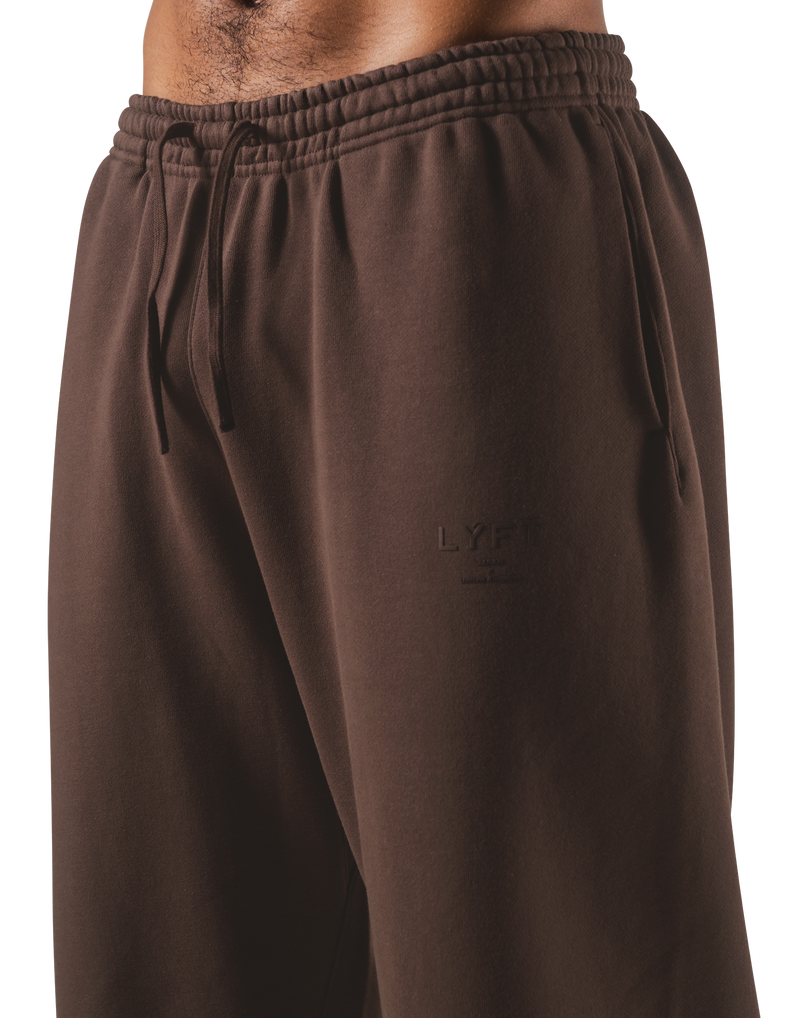Relax Fit Loose Sweat Pants - Brown